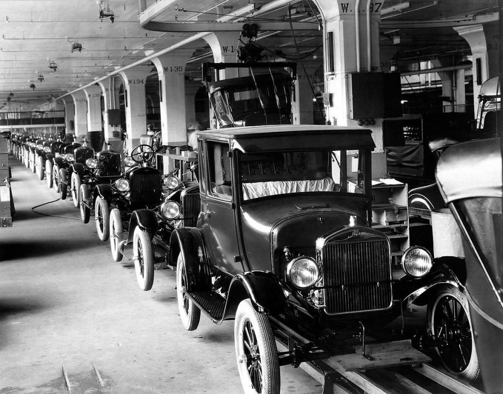 Производство автомобилей на заводе Ford перед великой депрессией