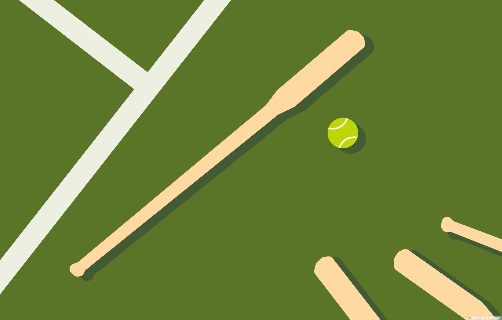 Бита и мяч. Лапта