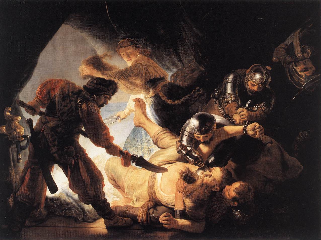 Рембрандт. Ослепление Самсона. 1636