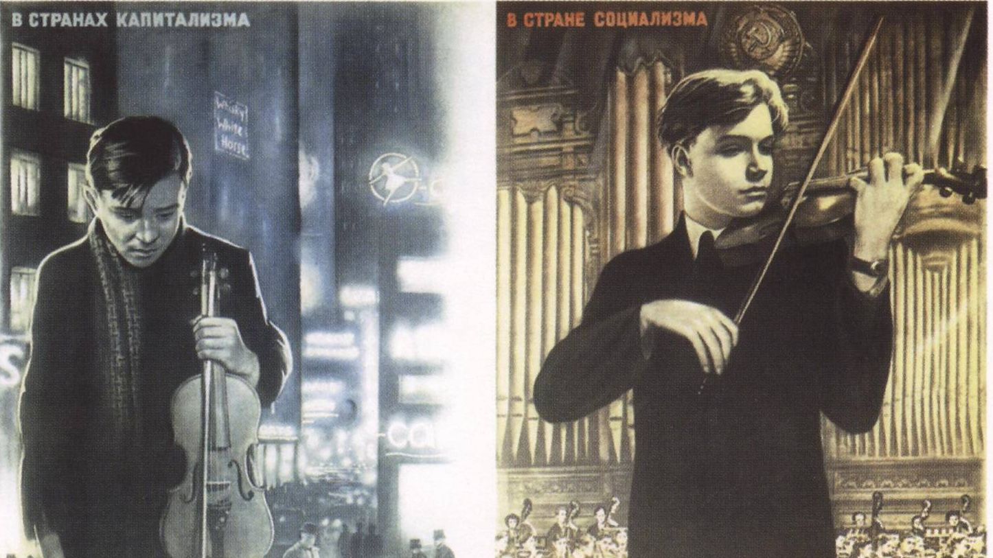 Капитализм и Социализм. Плакат. СССР