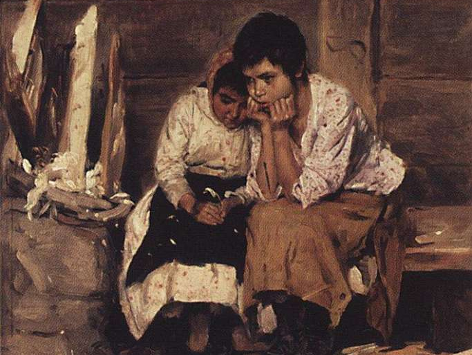Владимир Маковский. За щепой (фрагмент). 1892