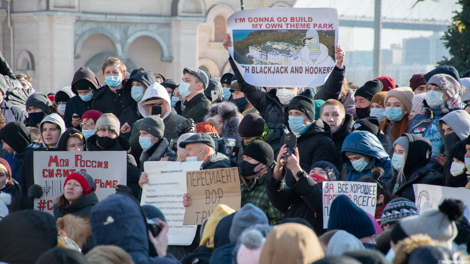 Плакаты протестующих во Владивостоке 23.01.2021