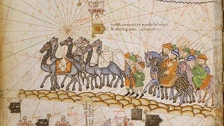 Авраам Крескес. Караван на Великом шелковом пути. Около 1380