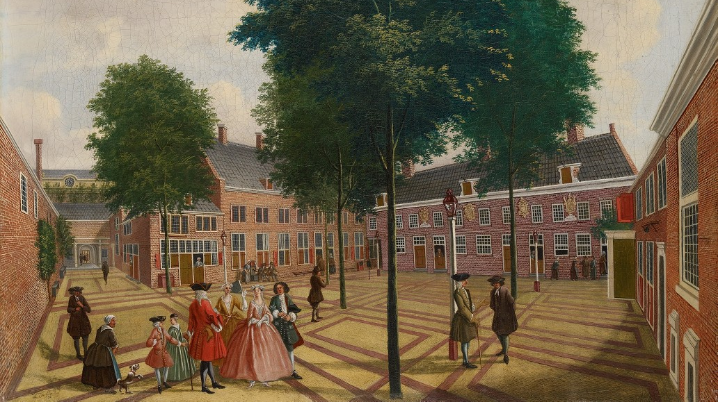 Луи Шалон. Большой двор дома прокаженных. 1735.