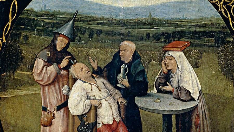 Иероним Босх. Извлечение камня глупости. 1475—1480