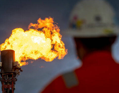 Газовый факел в Якутии
