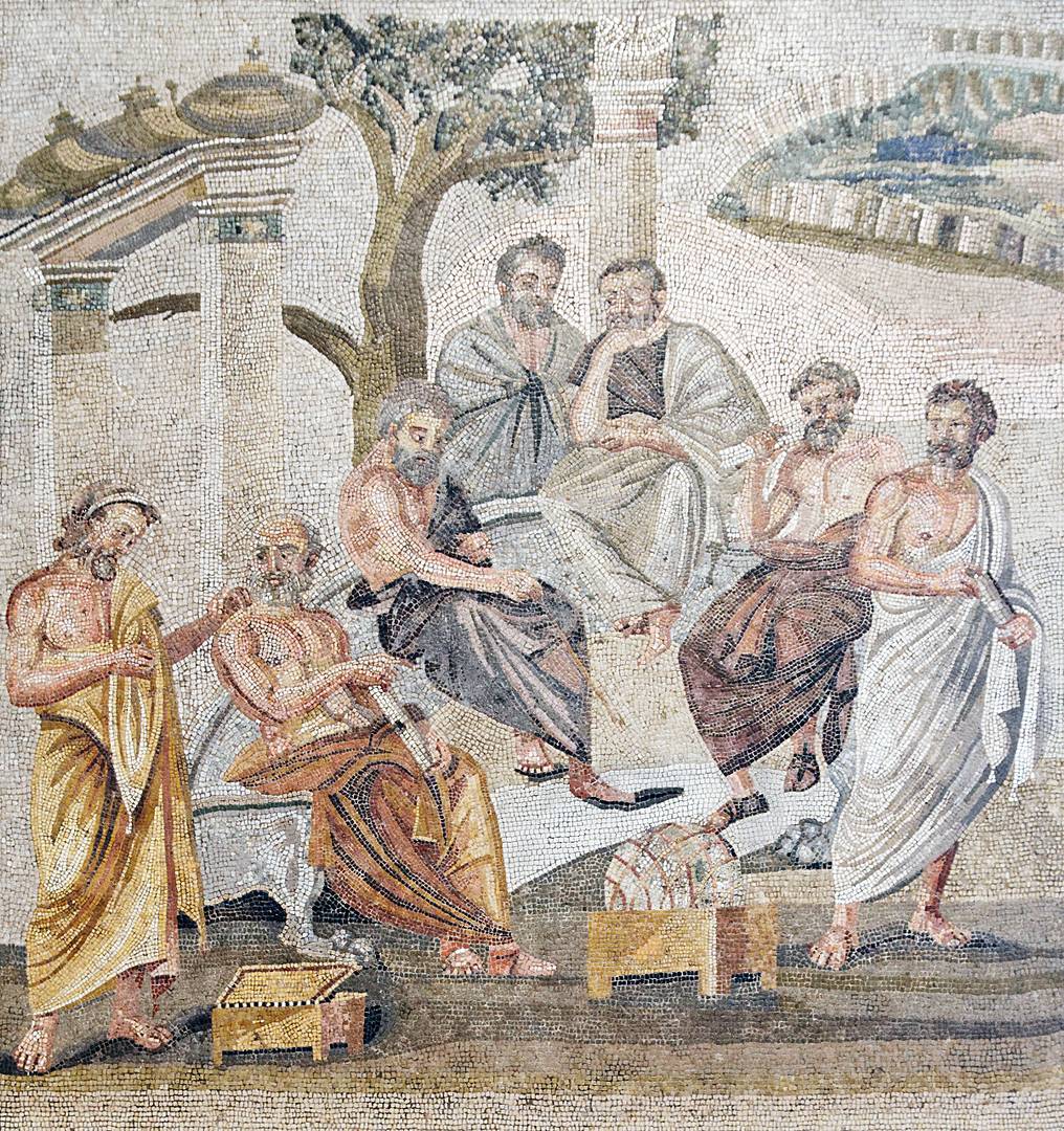 Академия Платона. Римская мозаика из дома Тита Симиния Стефана в Помпеях. I век