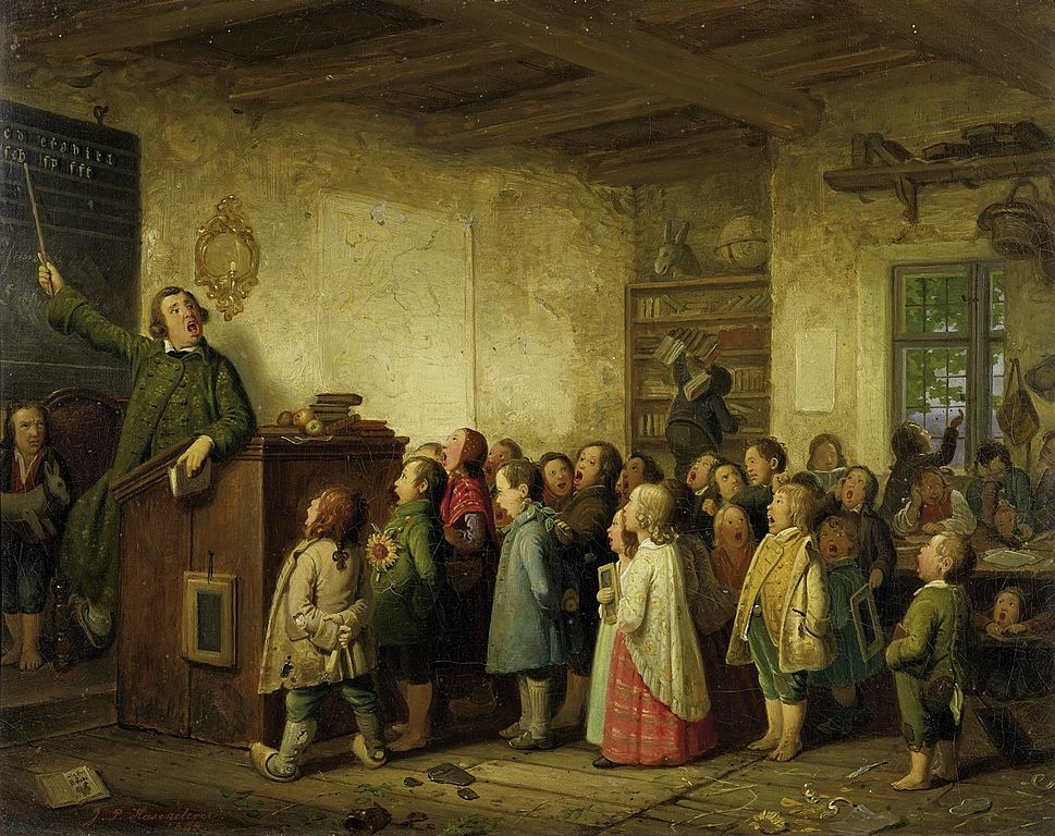 Иоганн Петер Хазенклевер. Урок в народной школе. 1853