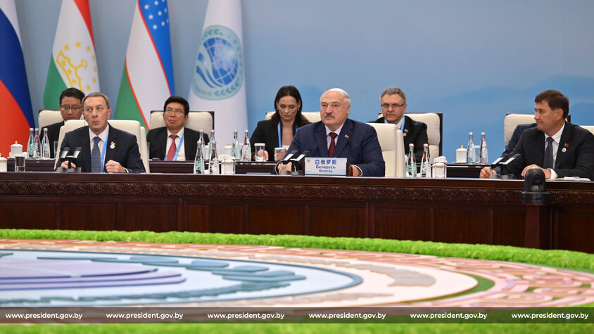 Александр Лукашенко на заседании ШОС 2025