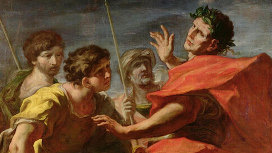 Джованни Антонио Пеллегрини. Глава Помпея представляется Цезарю