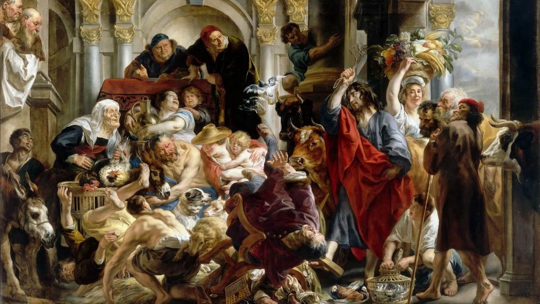 Иисус, изгоняющий торговцев из храма. ок. 1650