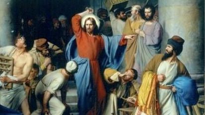 Карл Блох. Иисус изгоняет торговцев из храма. XIX век.
