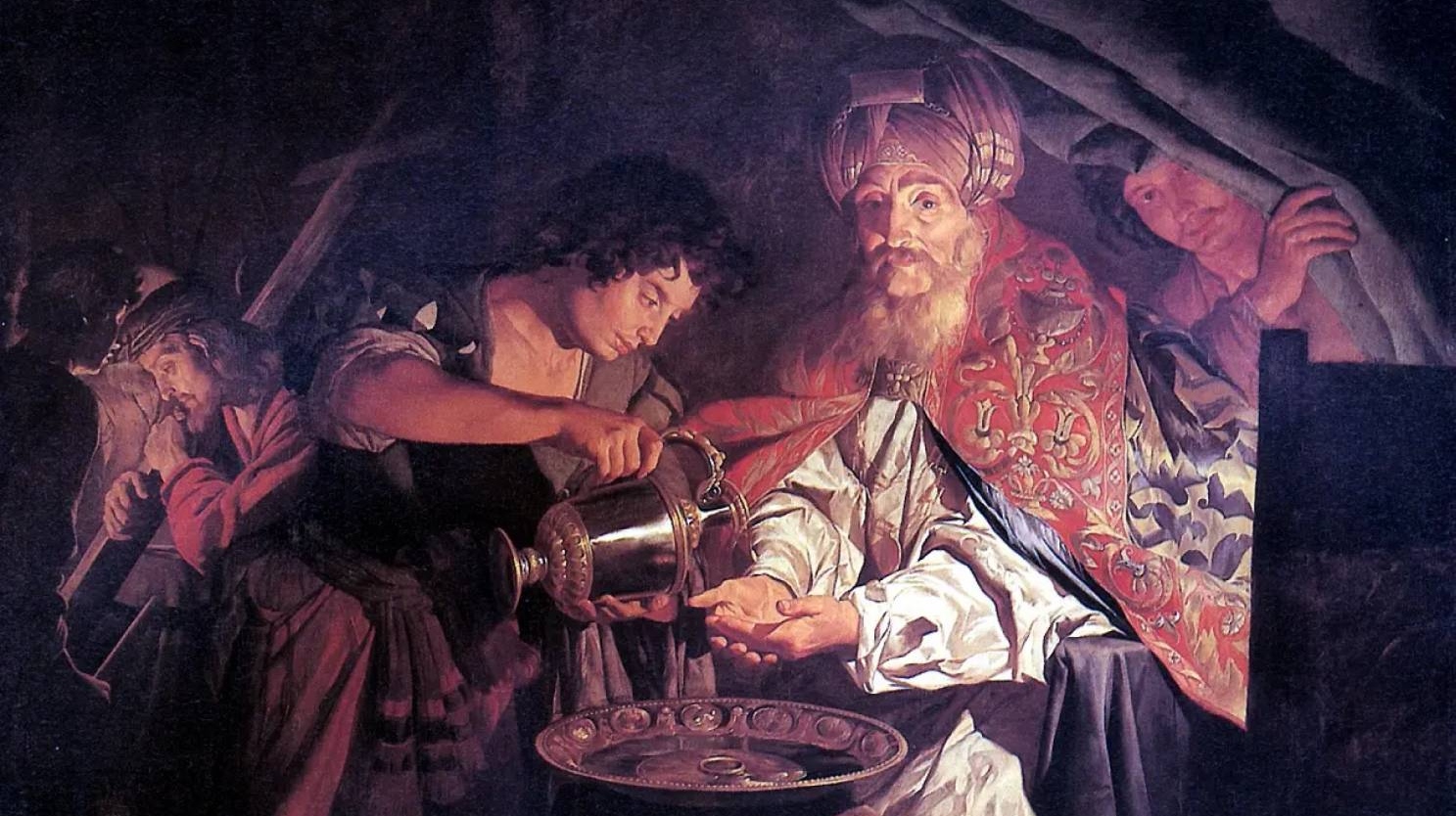 Маттиас Стом. Пилат, умывающий руки. Между 1640 и 1650