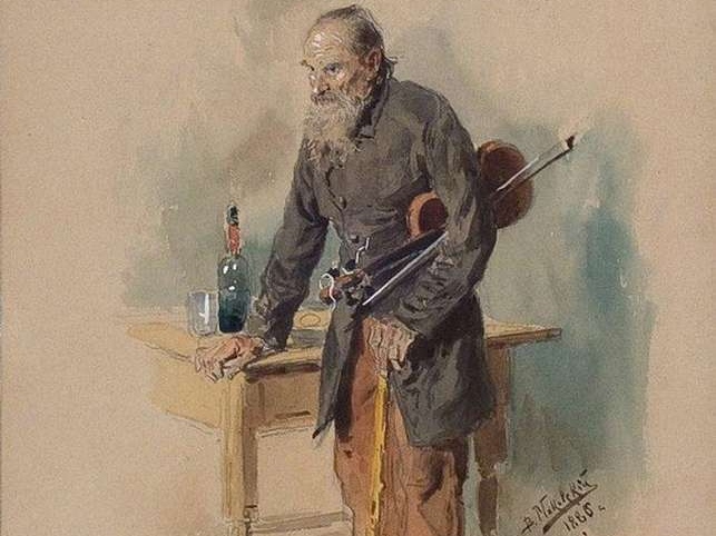 Владимир Маковский. Бродячий скрипач (фрагмент). 1886