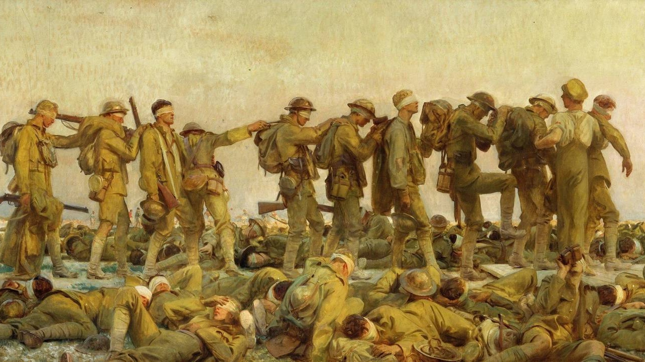 Джон Сингер Сарджент. Отравленные газом (фрагмент)