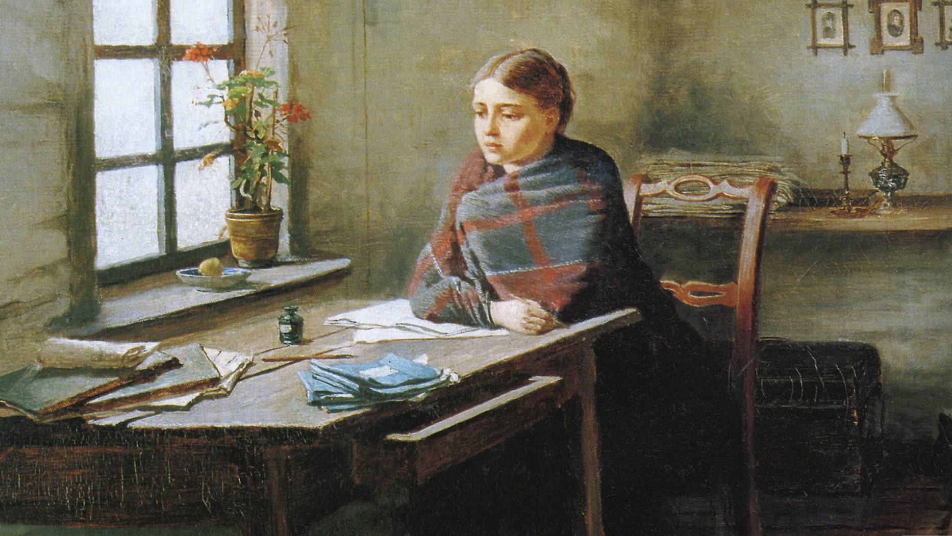 Константин Трутовский. Сельский учитель (фрагмент). 1883