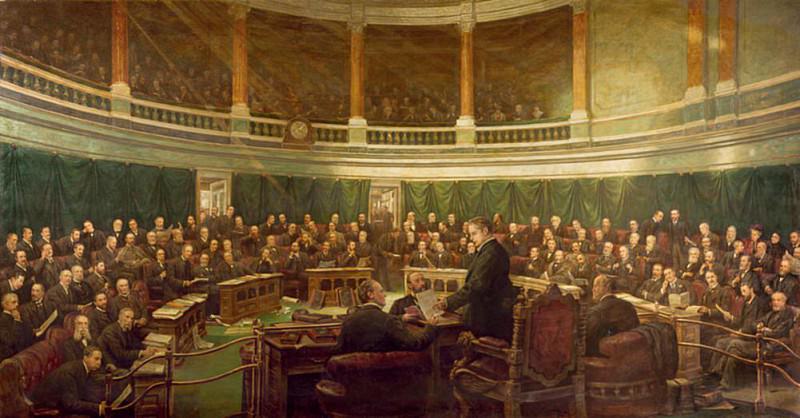 Генри Брукс. Первое заседание Совета Лондонского графства в Каунти Холл Сприн Гарденс в 1899 году