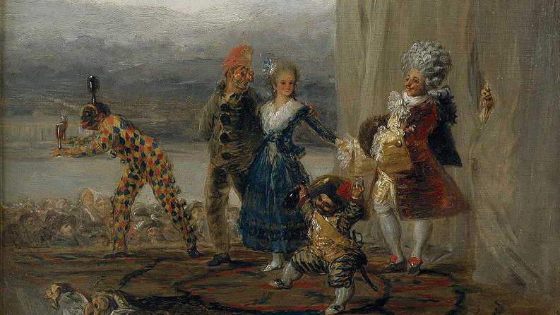 Франсиско Гойя. Уличные комедианты. Фрагмент. 1793
