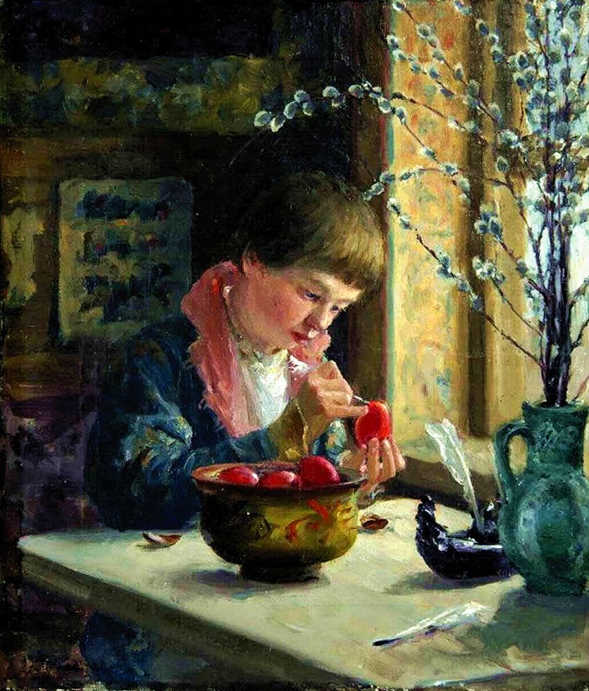 Сергей Милорадович. Приготовление к Пасхе. 1910