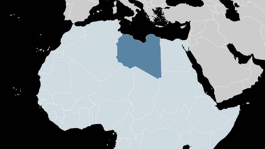 Ливия на карте Африки и Ближнего Востока