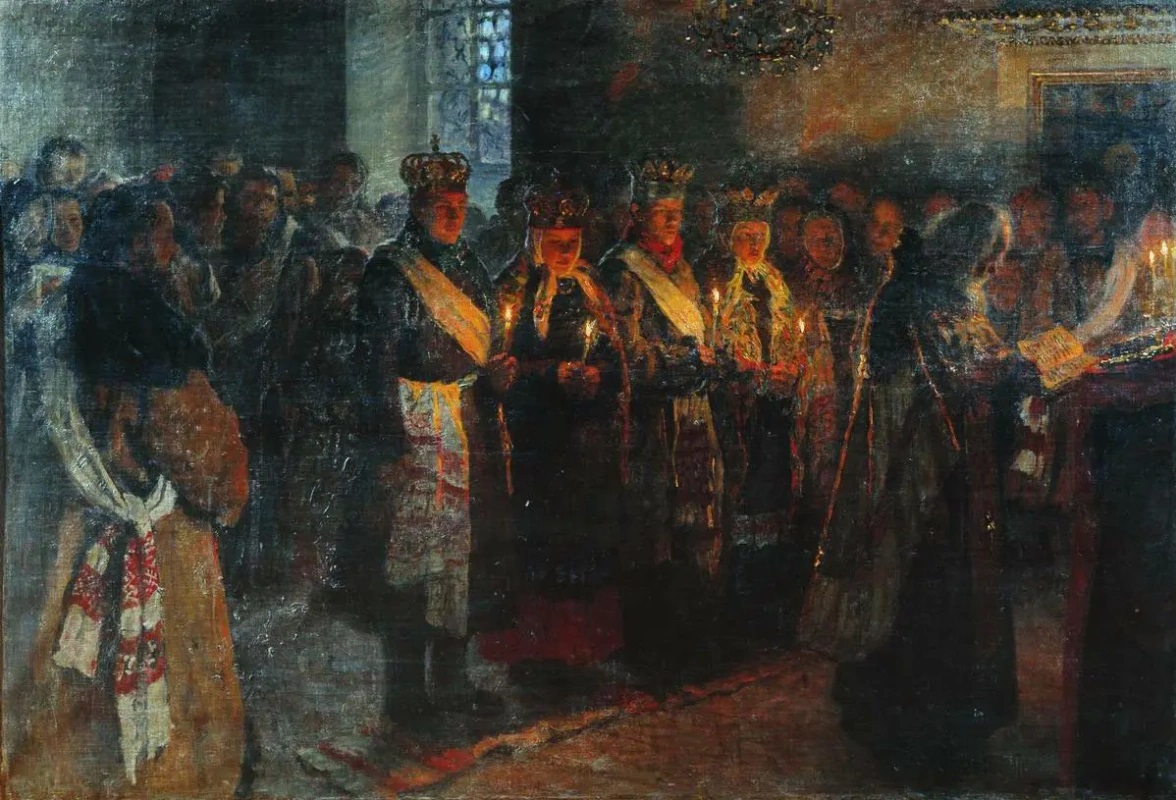 Николай Богданов-Бельский. Венчание. 1904