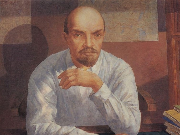 Кузьма Петров-Водкин. Портрет В. И. Ленина (фрагмент). 1934