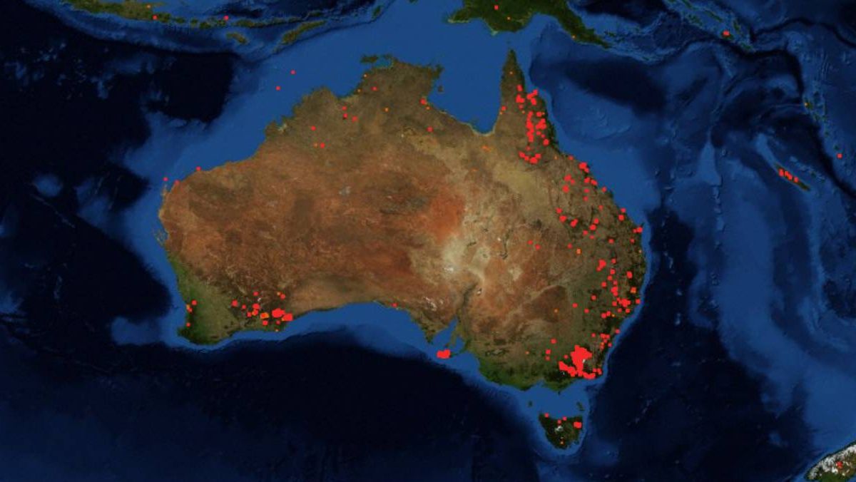 Лесные пожары в Австралии, по ситуации на 09.01.2020
