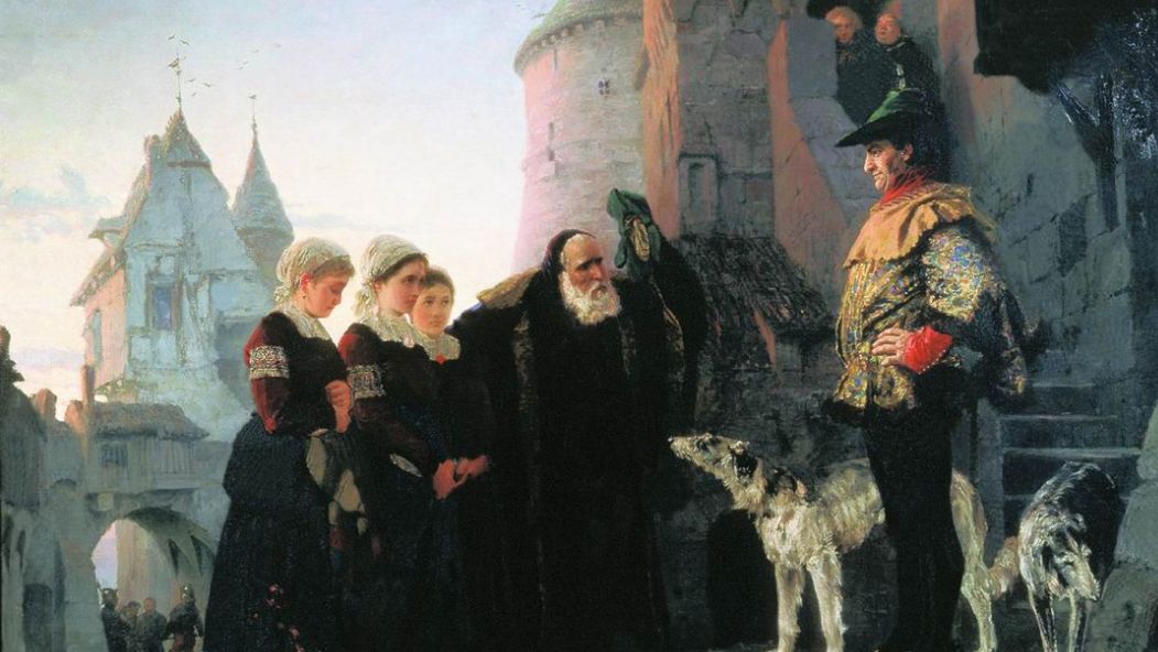 Василий Поленов. Право господина. Фрагмент. 1874