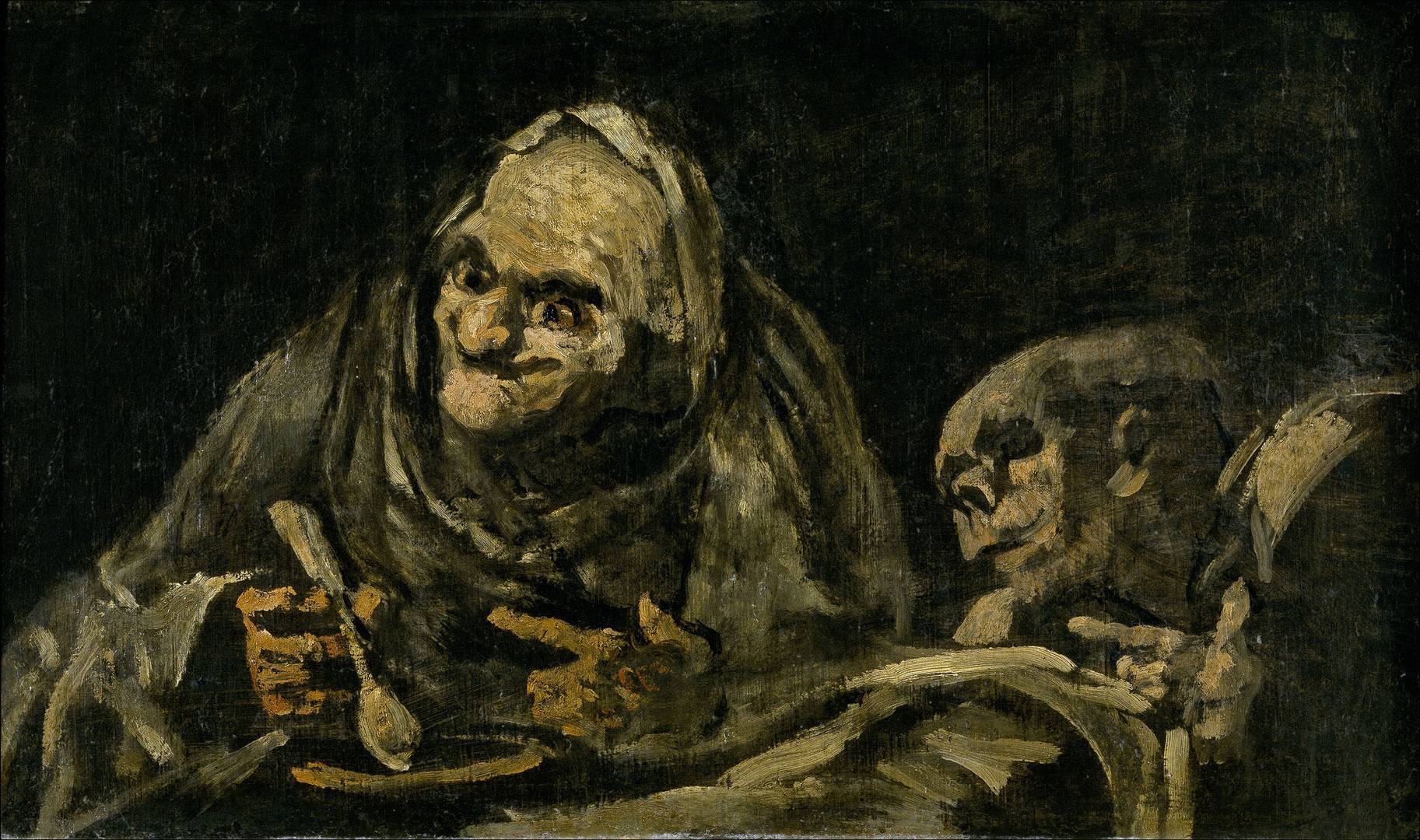 Франсиско Гойя. Два старика за едой. 1821-1823