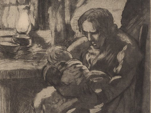 Альберт Эдвард Стернер. Больной ребёнок (фрагмент). 1932