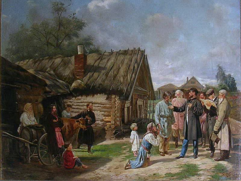 Василий Пукирев. Сбор недоимок. 1875