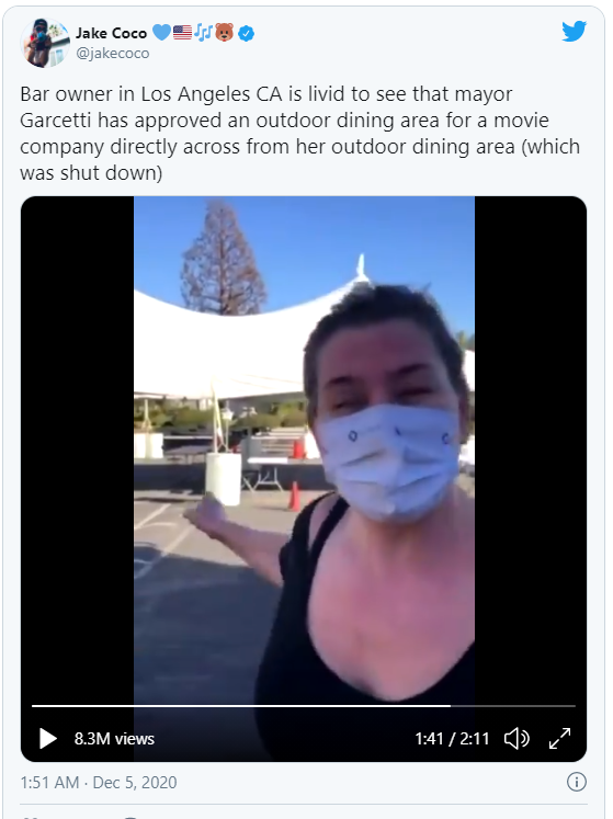 Скриншот записи со страницы пользователя @jakecoco в соцсети Twitter от 5.12.2020