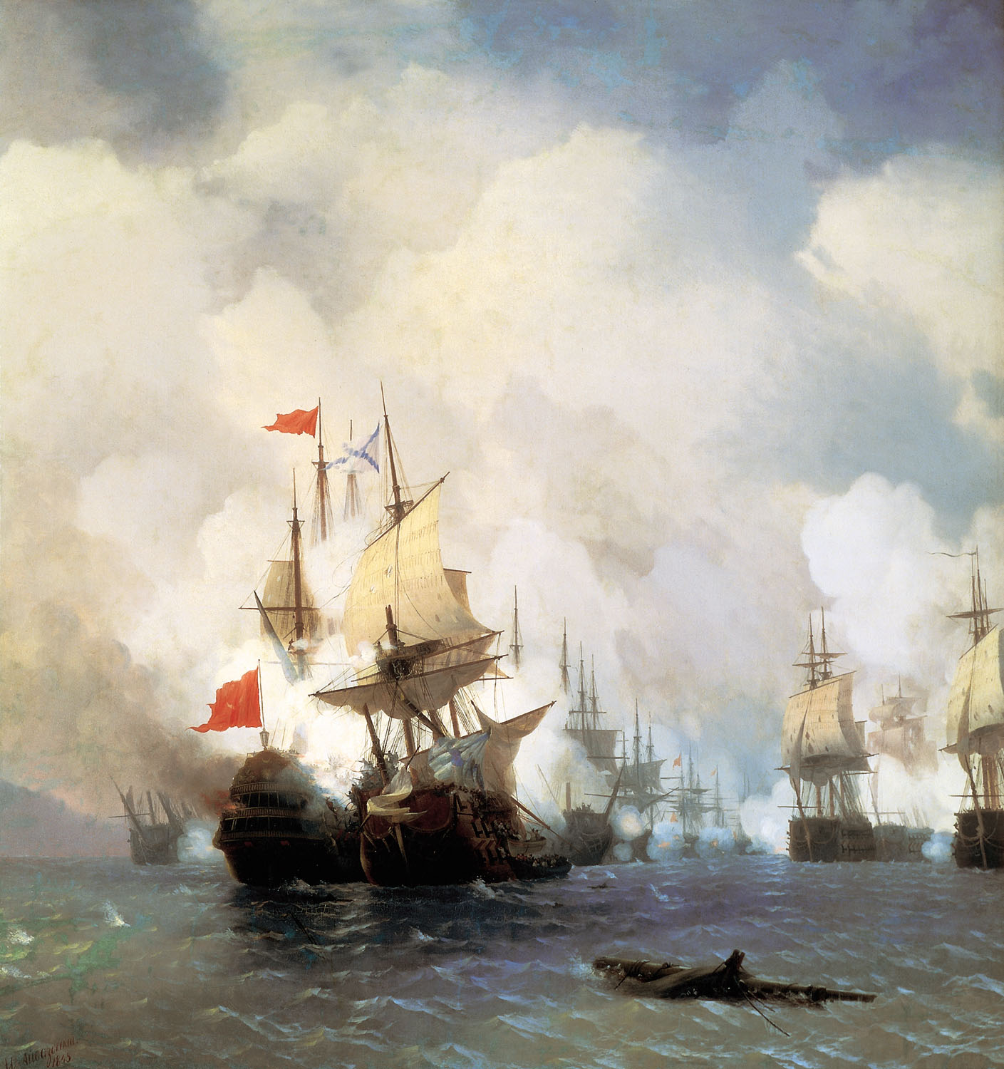 Айвазовский Иван. Бой в Хиосском проливе 24 июня 1770 года. 1848