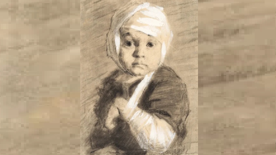 Александр Харшак. Раненый ребенок. 1947