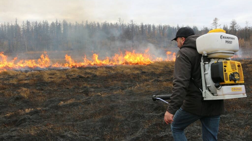 Испытания противопожарного средства в Якутии