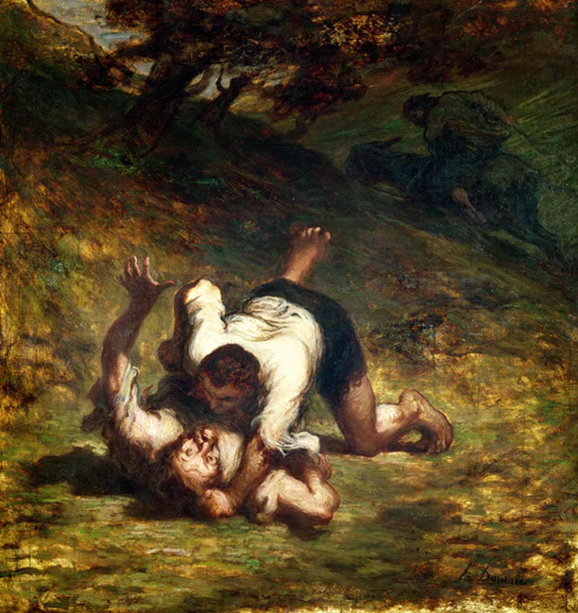 Оноре Домье. Воры и осёл. 1858-1860.jpg