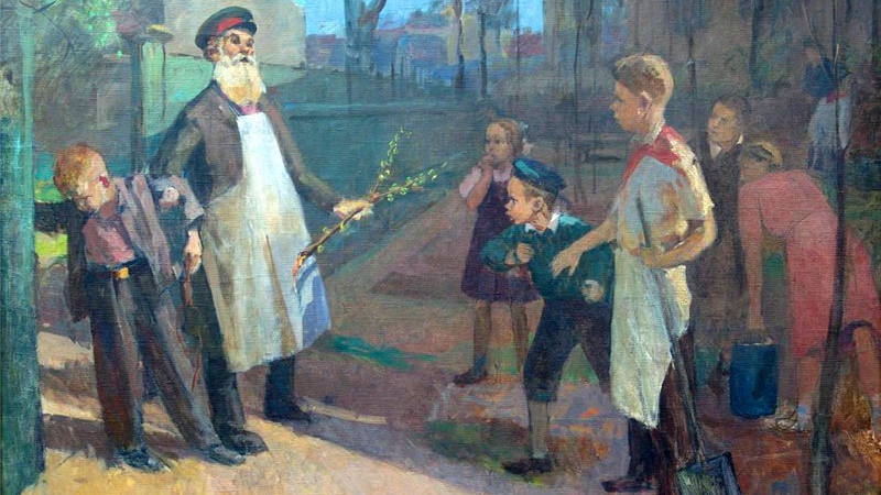 Фёдор Решетников. Поймали нарушителя. 1950