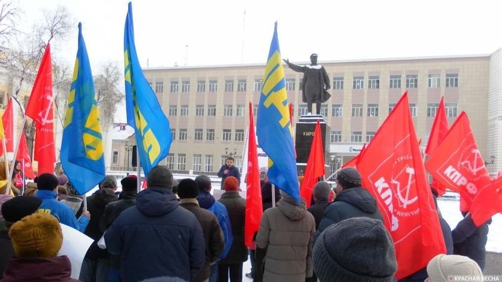 Митинг за сохранение троллейбусов в Астрахани, 24 декабря 2017