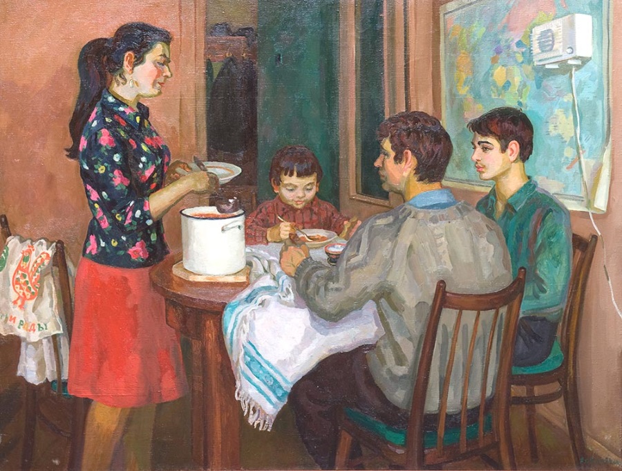 Эльза Хохловкина. Семейный обед. 1973
