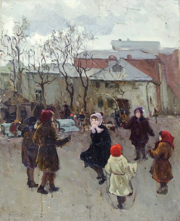 Наира Суреновна Акопян. Дети во дворе. 1950