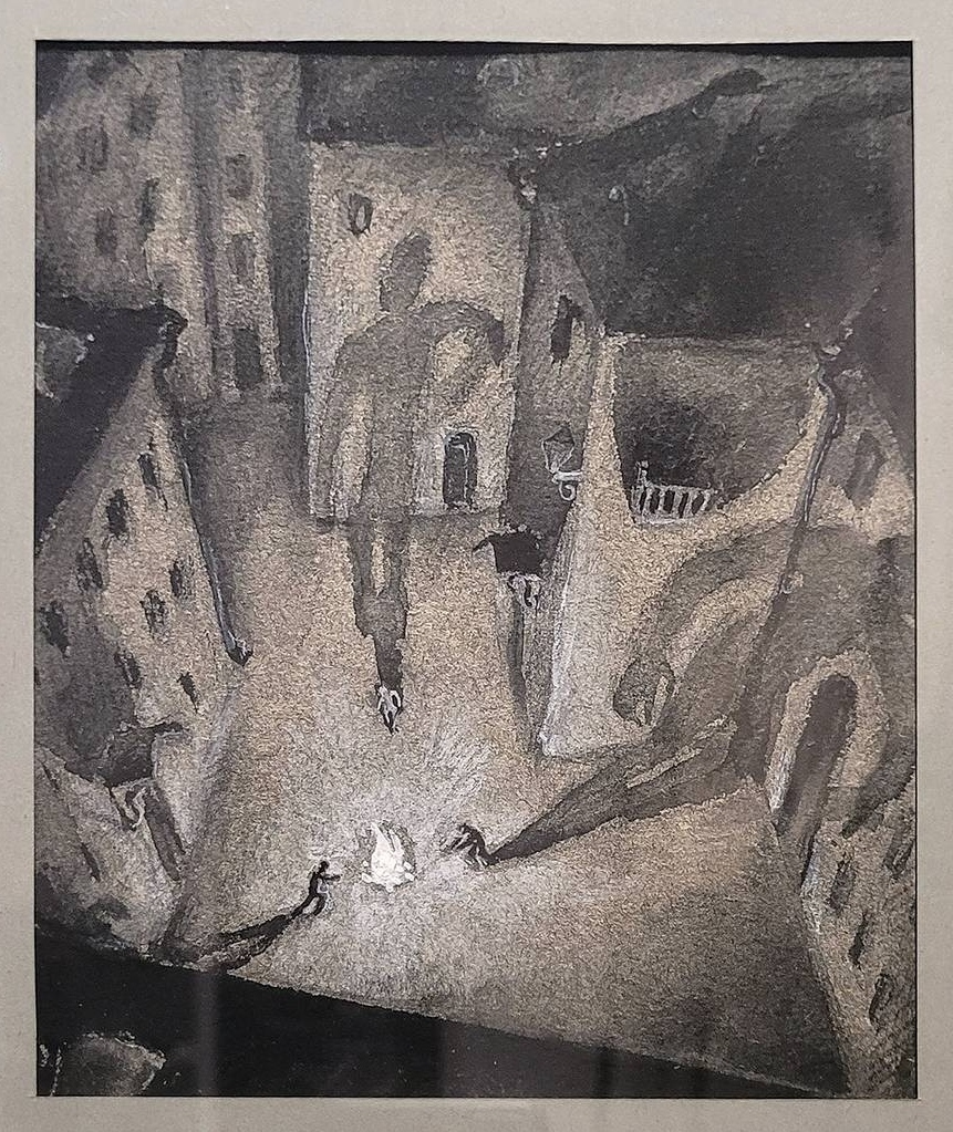 «Зажигательная бомба во дворе» Блэк Александр Эдуардович. Ленинград, 1941 г.