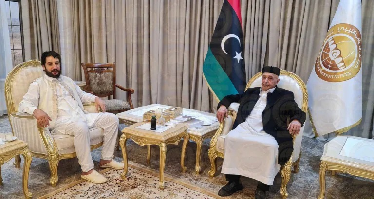 Встреча главы парламента Ливии Агилы Салеха с новым вторым вице-президентом парламента Ливии Мисбах Дома