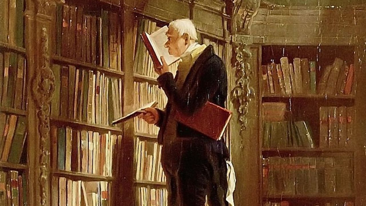 Карл Шпицвег. Книжный червь. 1850