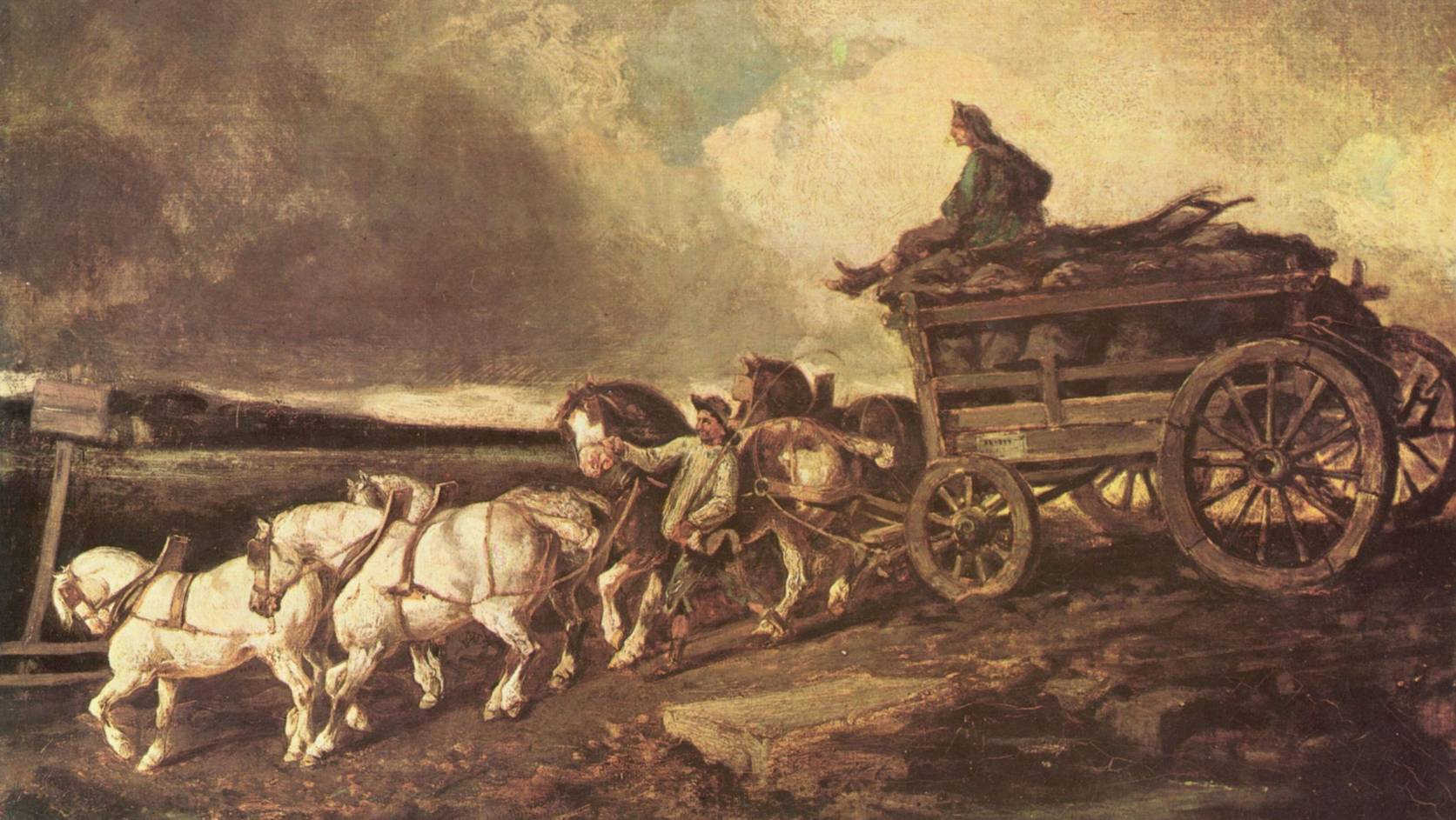 Теодор Жерико. Телега с углем. 1822