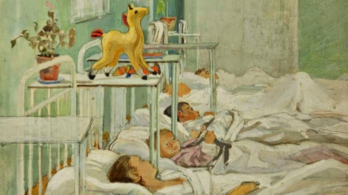 татьяна Лившиц. Дети в больнице (фрагмент). 1967