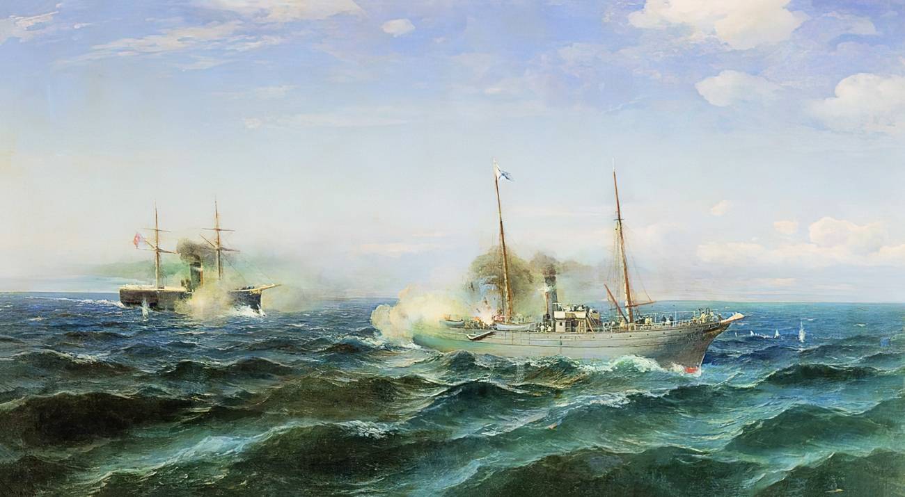 Руфин Судковский. Бой парохода Веста с турецким броненосцем Фехти-Буленд в Чёрном море 11 июля 1877 года