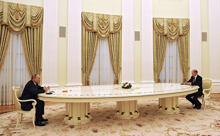 Переговоры президента России Владимира Путина с канцлером ФРГ Олафом Шольцем