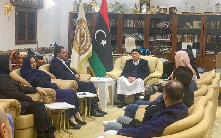 Встреча главы парламента Ливии Агилы Салеха с представителями политических партий Ливии