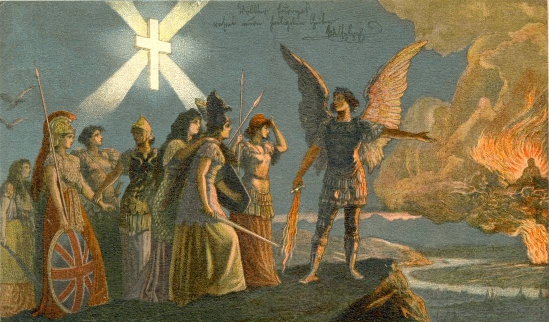 Герман Кнакфус. Рисунок по эскизу Вильгельма II. Гроза с востока. 1895