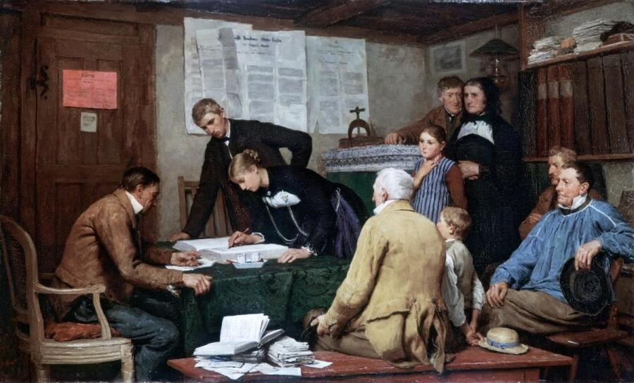 Альберт Анкер. Гражданское бракосочетание. 1887